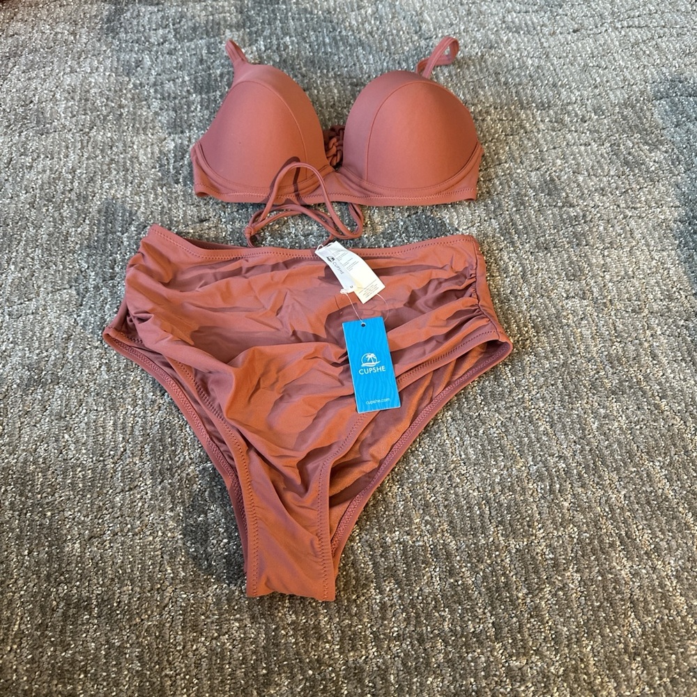 Cupshe Terracotta Bikini Set
